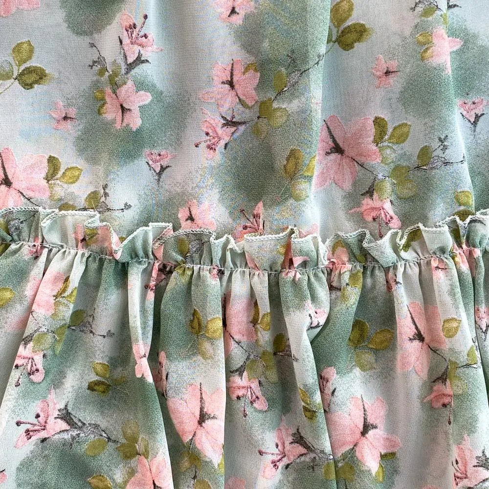 Summer Women Fashion Floral Print Casual Midi Dress Short Sleeve A-Line Maxi Boho Holiday Clothes Female Long Robe Mujers New