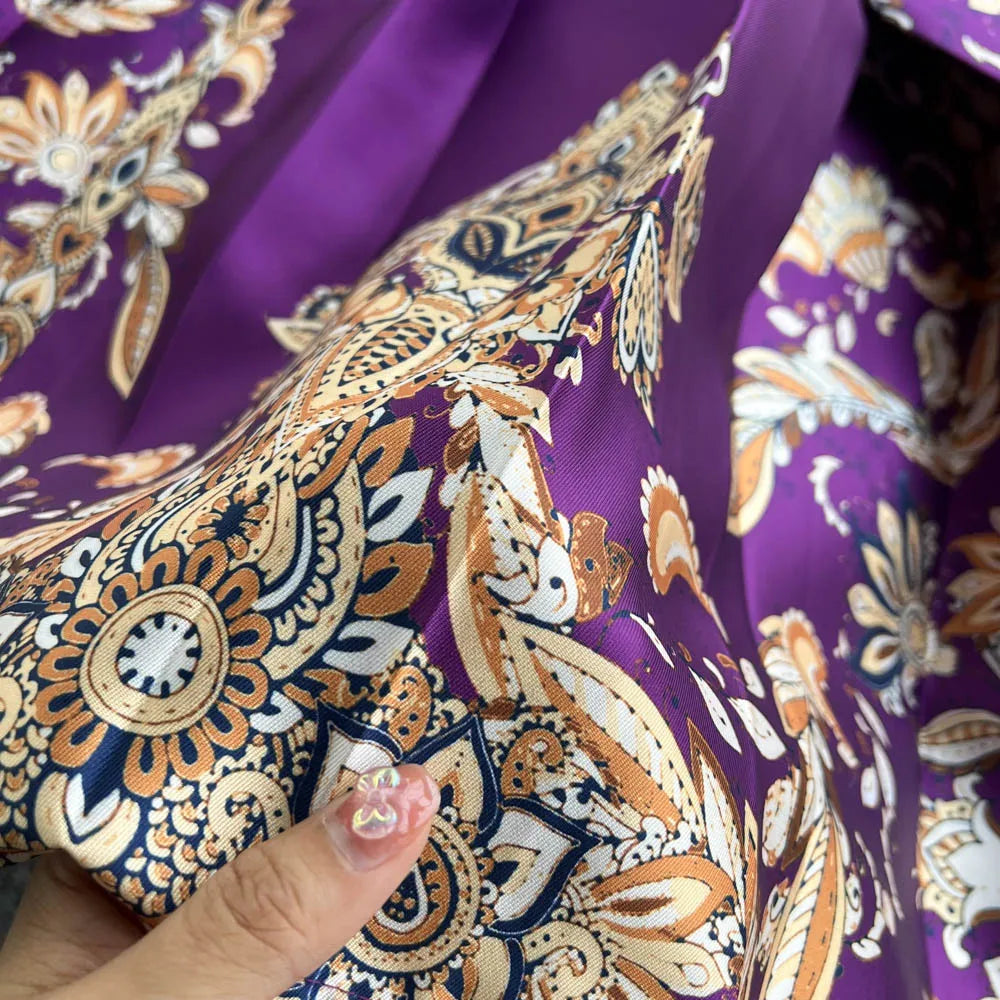 Pinkou Women Elegant Print Maxi Dress Cross V Neck Bow Tie Sashes Three Quarter Sleeve Female Chic Wrap Dresses Vestido QA815