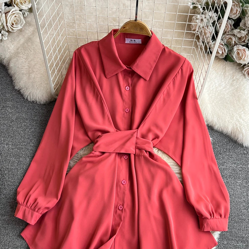 Autumn Women Elegant Casual Solid Shirts Tops Long Sleeve Vintage Party Birthday Blusas Female Chic Outerwear Blouses Clothes