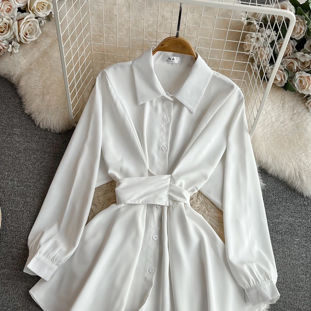 Autumn Women Elegant Casual Solid Shirts Tops Long Sleeve Vintage Party Birthday Blusas Female Chic Outerwear Blouses Clothes