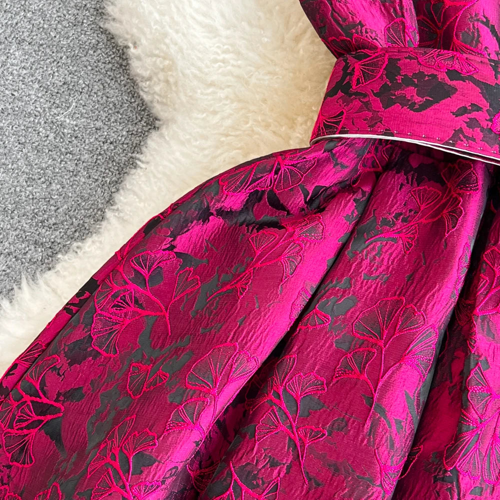 Women Vintage Floral Dresses Summer Slim A-line Sleeveless Party Dresses Ladies Elegant O-neck Casual Midi Dress Vestidos