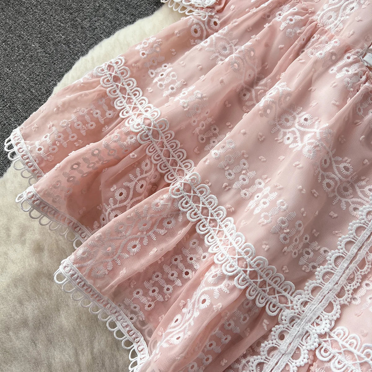 Dresses For Women 2023 Luxury Fashion Waist Lace Up Embroidery Dress Spring Long Sleeve Elegant Wedding Guest Party Mini Dress
