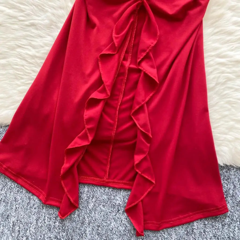 Sexy Elegant and Chic Women Pleated Mermaid Dress Strapless Bodycon Slim Evening Party Christmas Dresses Female Clothes Mujers