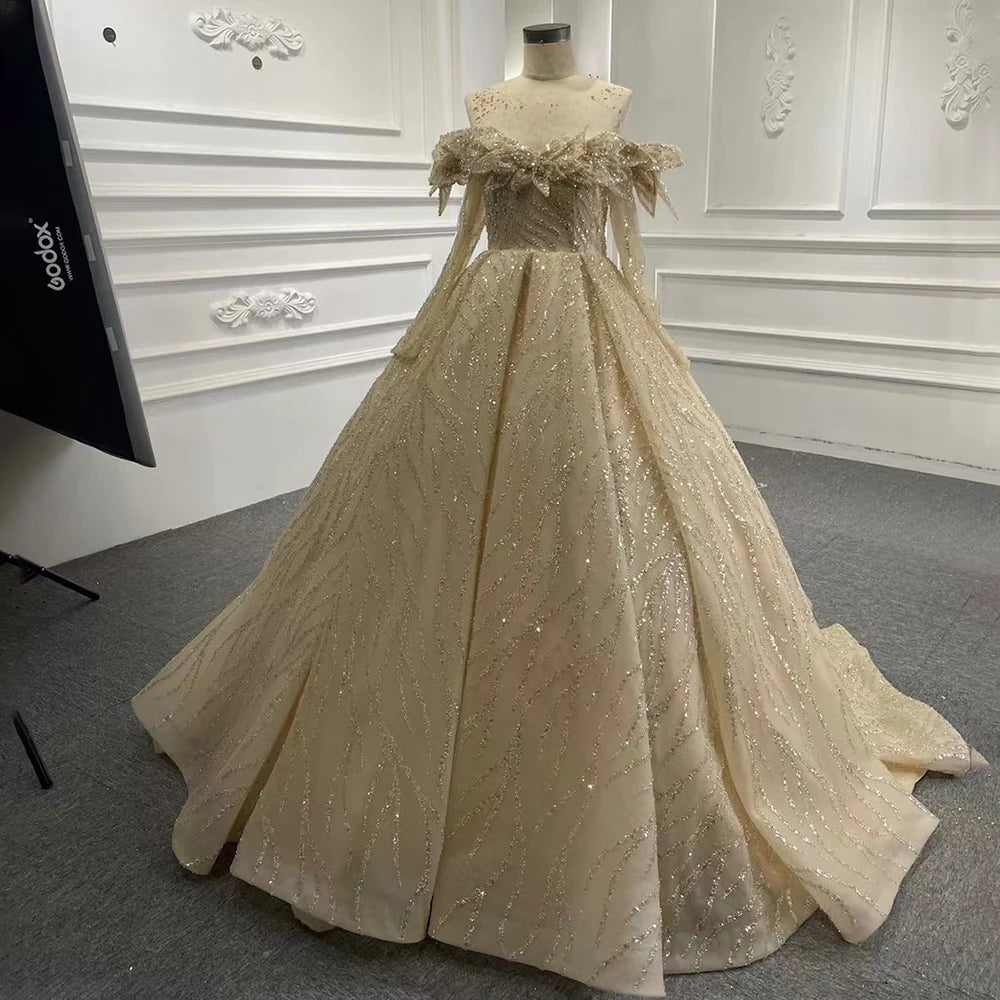 Serene Hill Blue Luxury High end Wedding Dresses 2024 Beaded Sleeveless Lace Up Bridal Dress HM67331 Custom Made