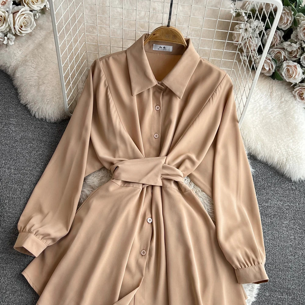 Autumn Women Elegant Casual Solid Shirts Tops Long Sleeve Vintage Party Birthday Blusas Female Chic Outerwear Blouses Clothes