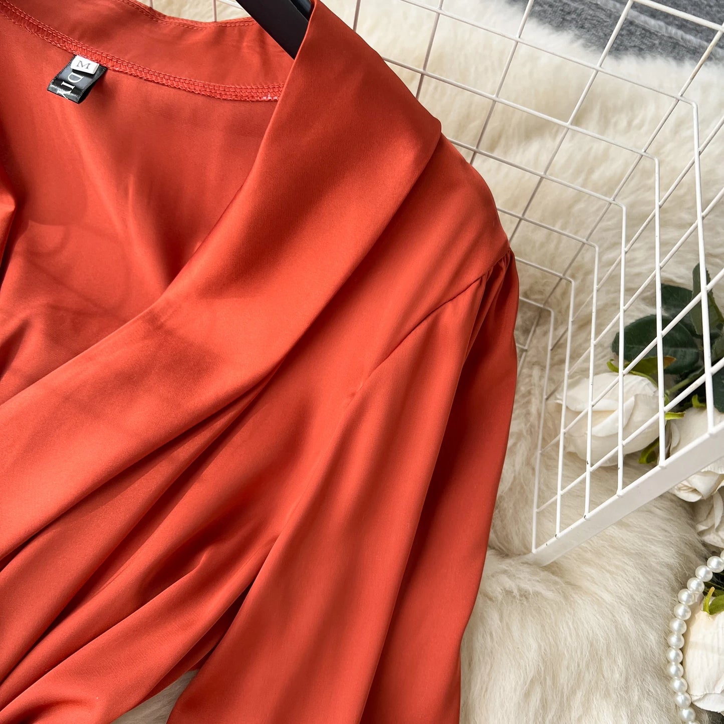 Women Elegant Satin Dress Summer Bandage High Waisted Ruffled Irregular Blazer Dresses Ladies A-line Vintage Party Long Robe