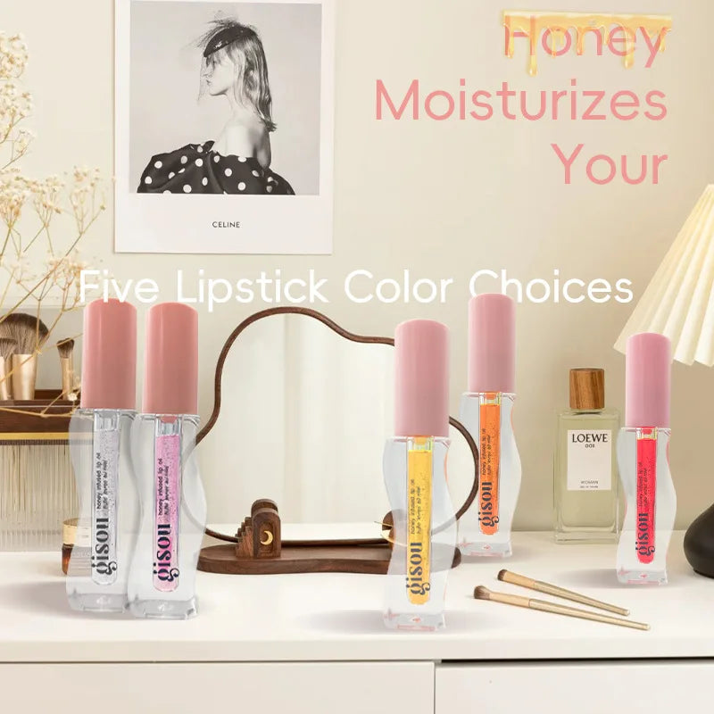 Giso Honey Infused Hydrating Lip Oil High-shine and Non-sticky finish Glowing Lips Fruit Honey Essence Lip Gloss 8ml