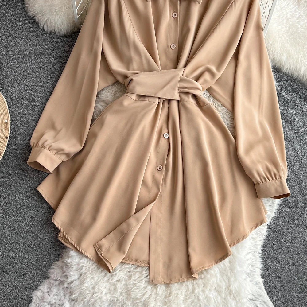 Autumn Women Elegant Casual Solid Shirts Tops Long Sleeve Vintage Party Birthday Blusas Female Chic Outerwear Blouses Clothes