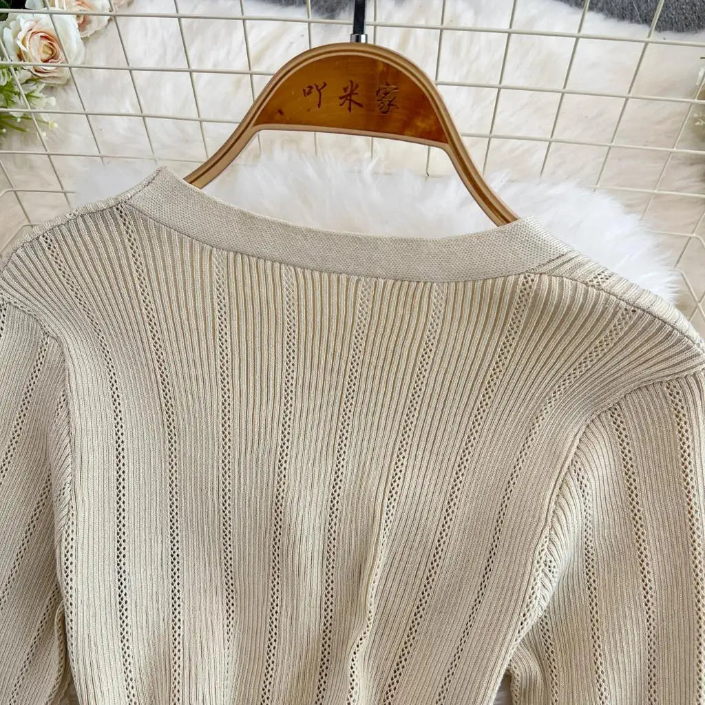 Women Vintage Mermaid Knitted Dress Elegant Casual Single Breasted Bodycon Slim Evening Dresses Female One Piece Clothes Mujers