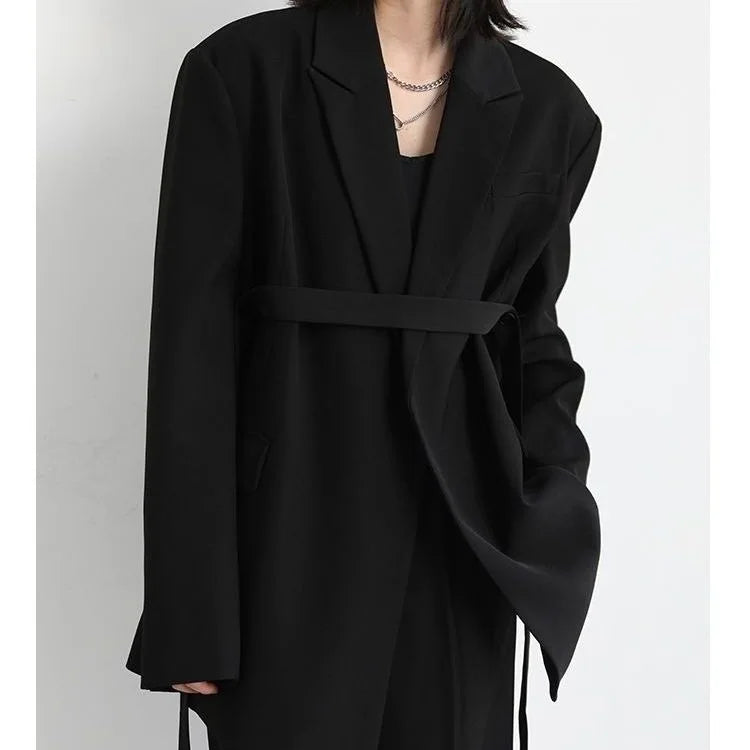 High Quality Two Piece Suit Pant Set White Long Sleeve Loose and Casual Blazer Jacket Medium Length With Wide Leg Pants
