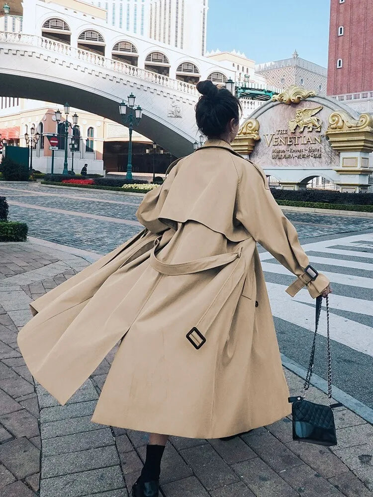 Trench Coat for Women 2022 Autumn Winter New Loose Coat Women's Casual Long Windbreaker Clothing Female Coats and Jackets Women