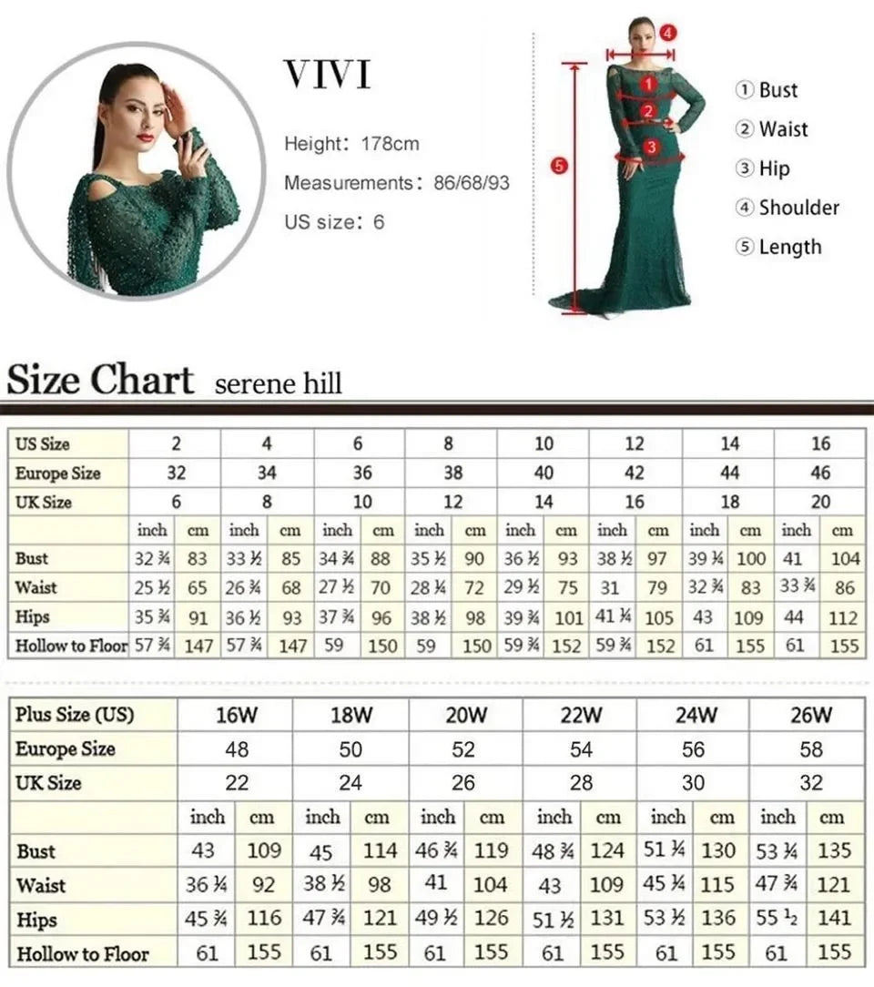 SERENE HILL Arabic Muslim Pink Mermaid Luxury Beaded Evening Dresses 2024 Gowns With Skirt For Women Wedding Party GLA72206
