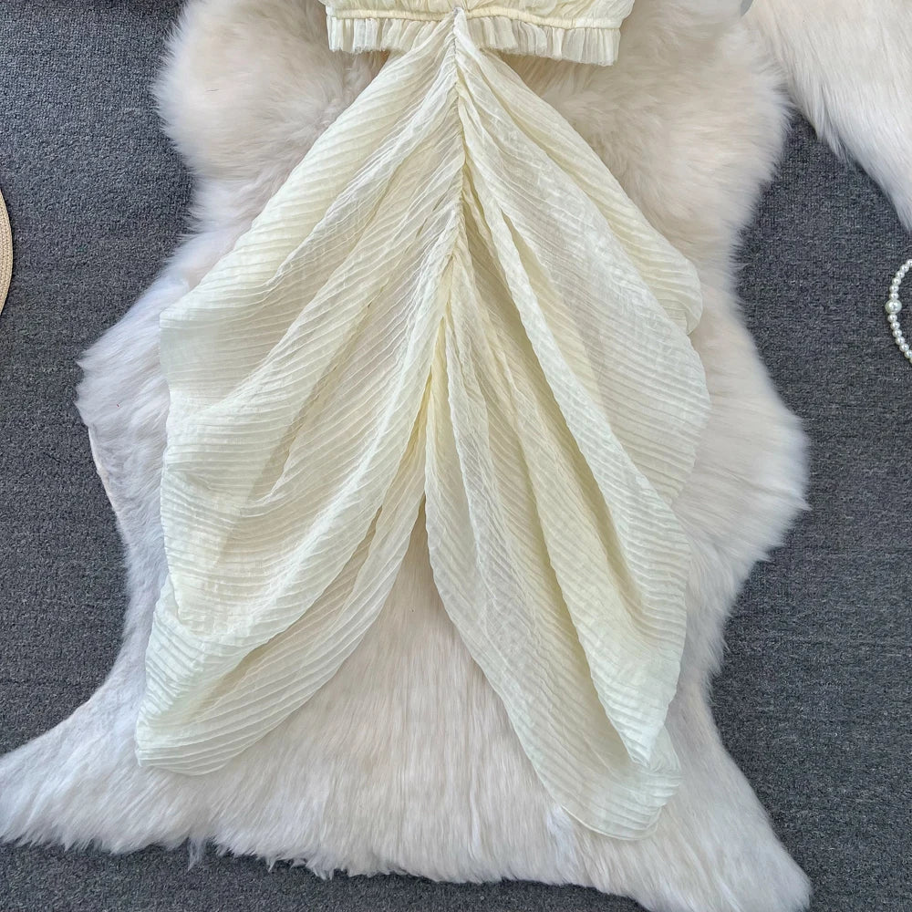 Vintage Women Summer Fashion Spaghetti Strap Dress Sleeveless Casual Bodycon Elegant Slim Party Dresses Female Clothes Vestidos