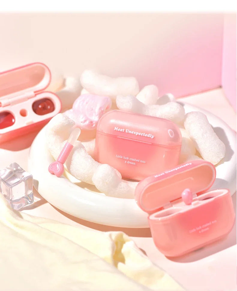 GOGO TALES Double Lip Gloss Mirror Finish Nude Color Korean Lipstick Matte, Non-Sticky Lip Mud for Long-Lasting Vegan Makeup