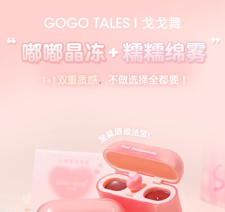GOGO TALES Double Lip Gloss Mirror Finish Nude Color Korean Lipstick Matte, Non-Sticky Lip Mud for Long-Lasting Vegan Makeup