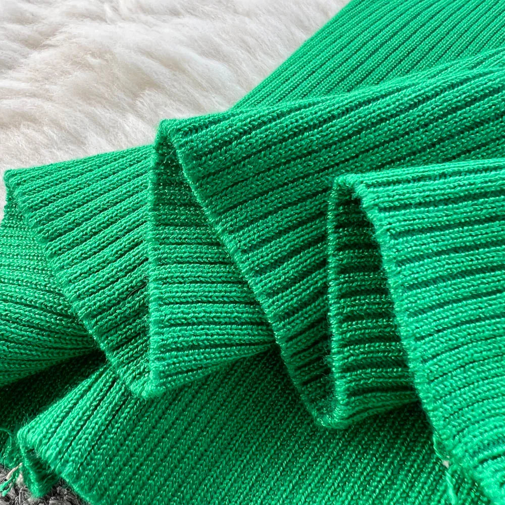 Chic Sexy Criss-cross Halter Elegant Pencil Dress Fashion Slim Knit Long Sleeve Birthday Party Vestidos Women Autumn Winter Robe