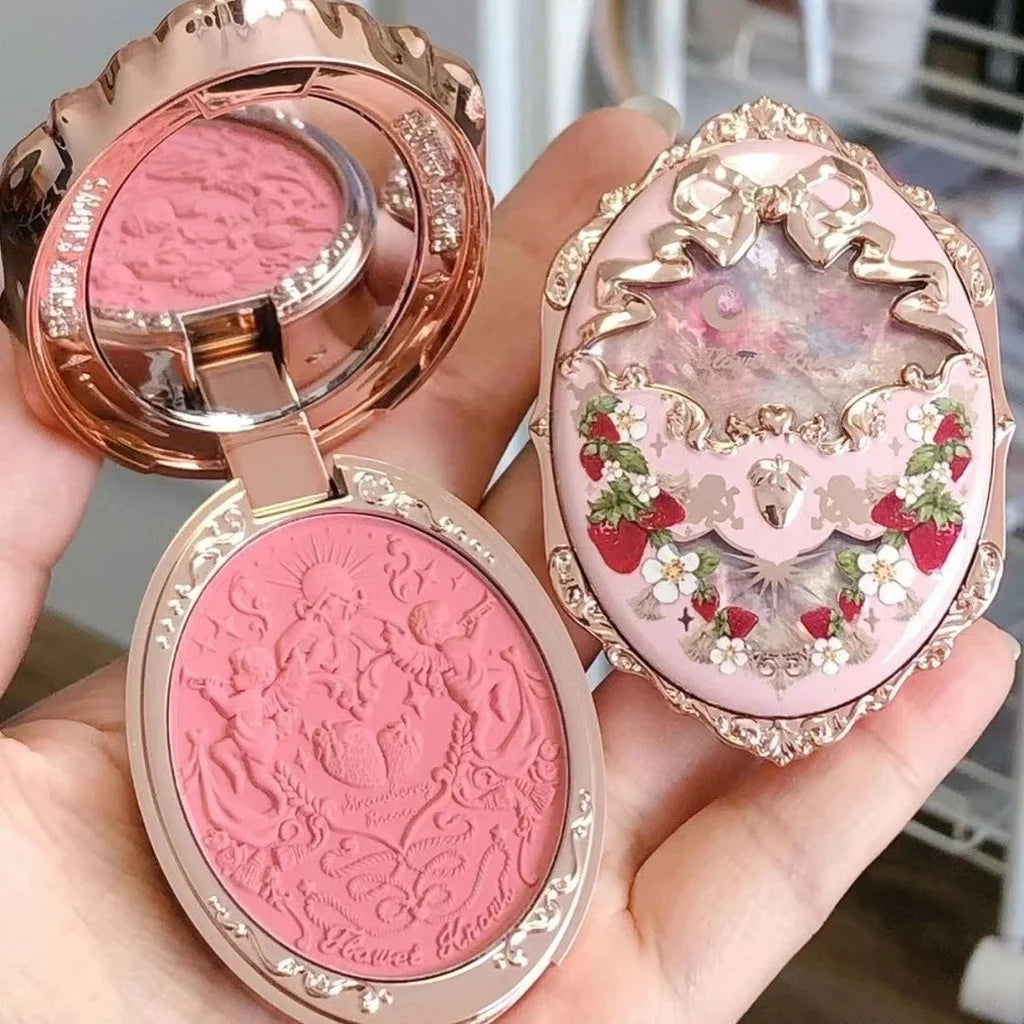 Flower Knows Moonlight Mermaid Strawberry Rococo Swan Ballet Embossed Pattern Gradient Blush Palette Collection