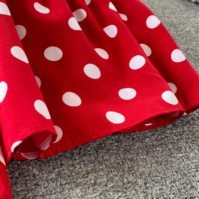 New Summer Women's Fashion Vintage Polka Dot Midi Dress Elegant and Chic A-Line Party Casual White Black Vestidos Female Robe
