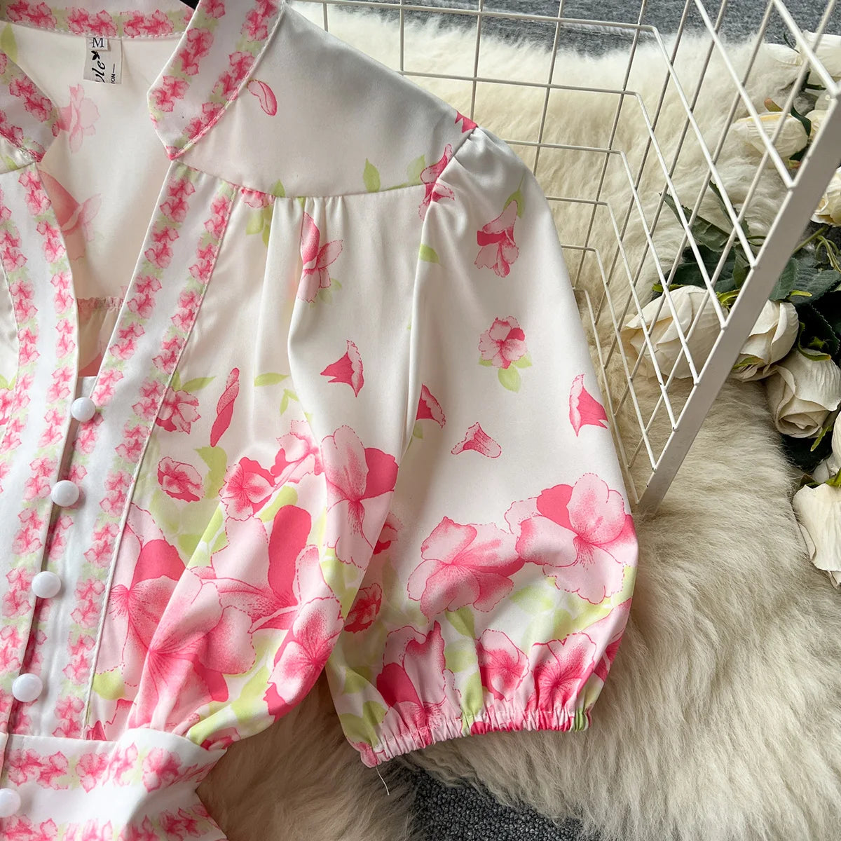 Summer Clothes Holiday Dresses Women 2023 Elegant Fashion Vintage Flower Print Dress Short Sleeve Button Up A Line Mini Dress