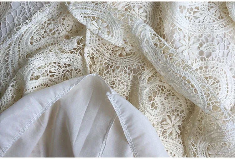 French Vintage Lace Dress Women Elegant Lantern Sleeve Party Long Dress with Belt ladies Slim A-line Spring Autumn Long Robe