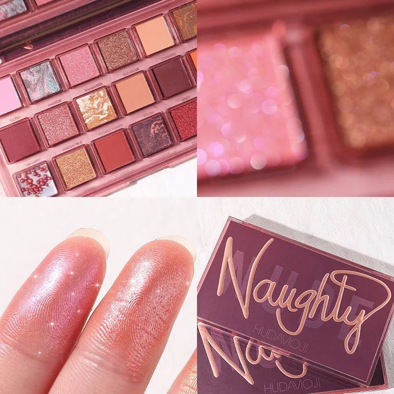Naughty Nude Eyeshadow Palette 18 Color Highly Pigmented Makeup Palette Matte Shimmer Metallic Long Lasting Natural Color