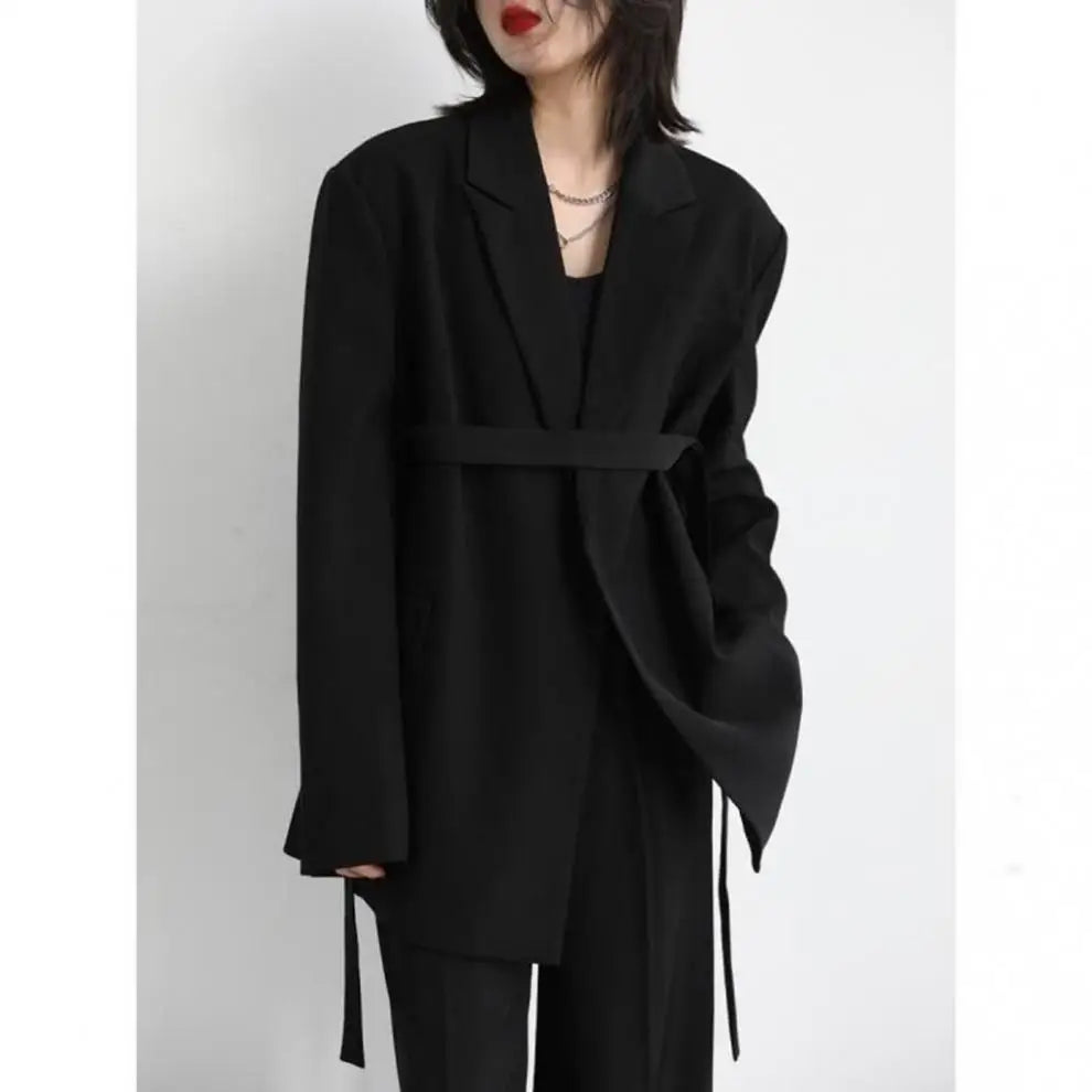 High Quality Two Piece Suit Pant Set White Long Sleeve Loose and Casual Blazer Jacket Medium Length With Wide Leg Pants