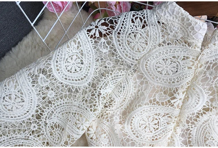 French Vintage Lace Dress Women Elegant Lantern Sleeve Party Long Dress with Belt ladies Slim A-line Spring Autumn Long Robe