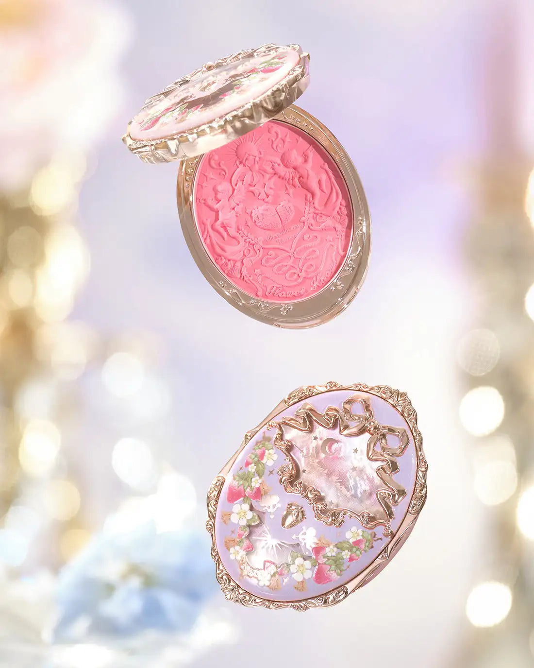 Flower Knows Moonlight Mermaid Strawberry Rococo Swan Ballet Embossed Pattern Gradient Blush Palette Collection