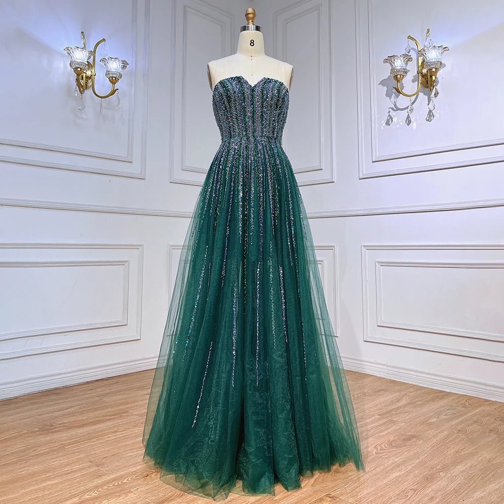 Arabic Green Cape Sleeves A Line Beaded Evening Dresses Long 2023 Celebrity Gowns For Woman Wedding Party BLA71912 Serene Hill