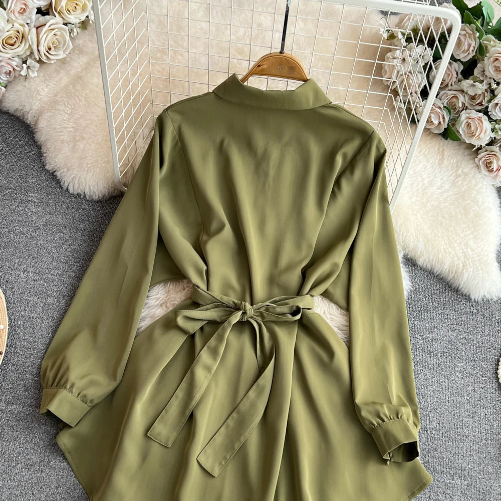 Autumn Women Elegant Casual Solid Shirts Tops Long Sleeve Vintage Party Birthday Blusas Female Chic Outerwear Blouses Clothes