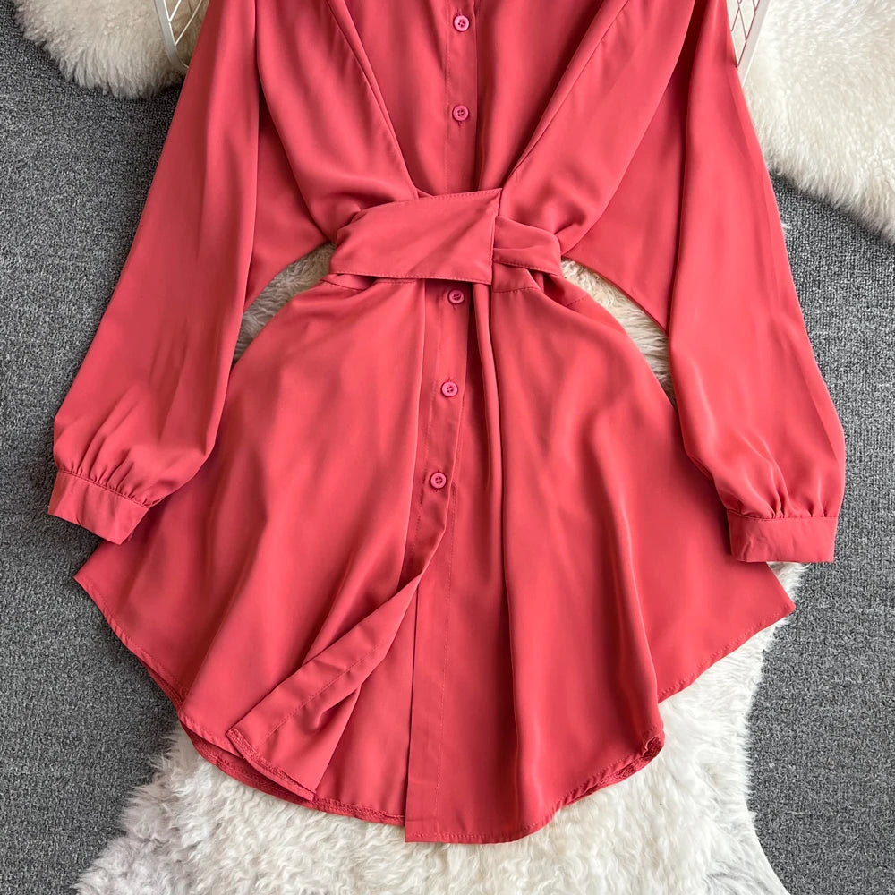 Autumn Women Elegant Casual Solid Shirts Tops Long Sleeve Vintage Party Birthday Blusas Female Chic Outerwear Blouses Clothes