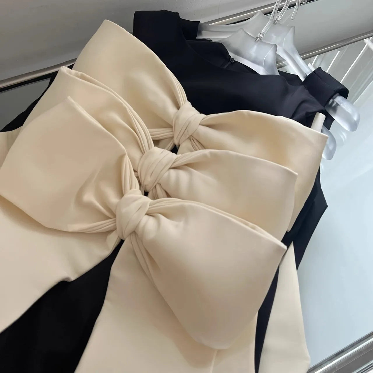 Small Fragrant Sleeveless A-line Dress With Big Bow Summer Women's Luxury Mini Dresses Trendy Temperament Evening Dress Elegant