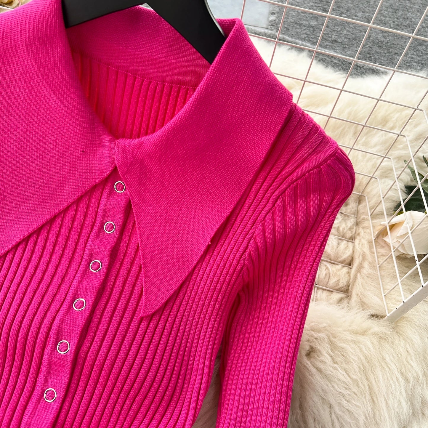 Elegant Turn-down Collar Feather Long Sleeve Knit Bodycon Pencil Dress Slim Fashion Sweater Vestido Sexy Women Winter Clothing