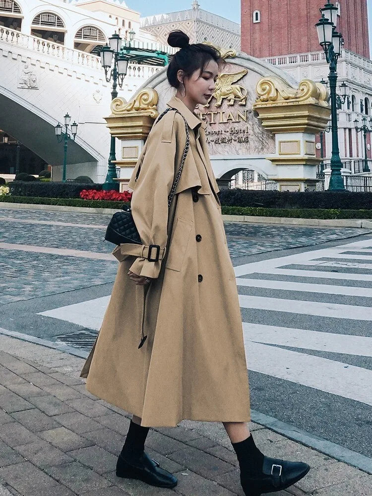 Trench Coat for Women 2022 Autumn Winter New Loose Coat Women's Casual Long Windbreaker Clothing Female Coats and Jackets Women
