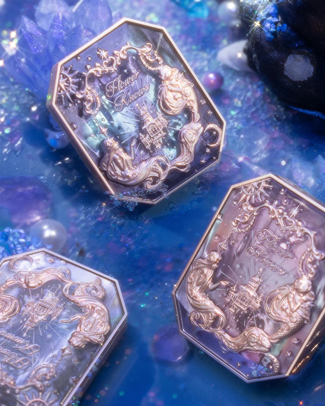 Flower Knows Moonlight Mermaid Strawberry Rococo Swan Ballet Embossed Pattern Gradient Blush Palette Collection