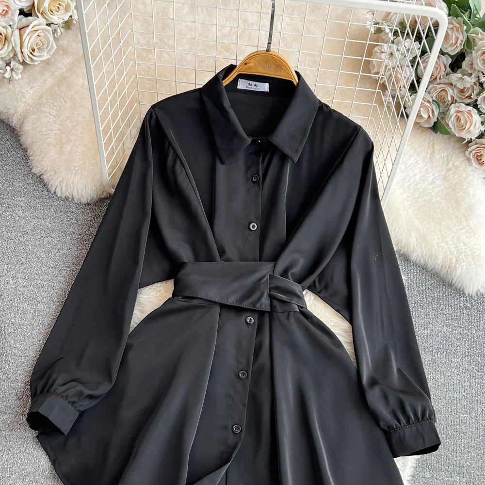 Autumn Women Elegant Casual Solid Shirts Tops Long Sleeve Vintage Party Birthday Blusas Female Chic Outerwear Blouses Clothes