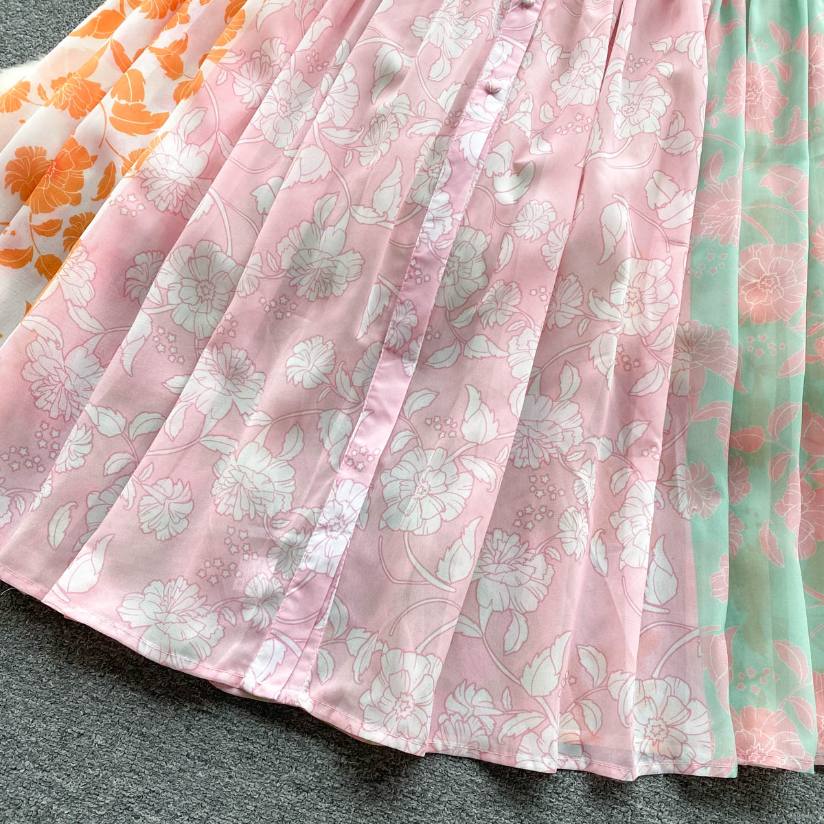 Chic Print Pleated Elegant Lantern Sleeve Dress A-line Casual Lace Up Vacation Party Dress Women Fashion Autumn Spring Vestidos