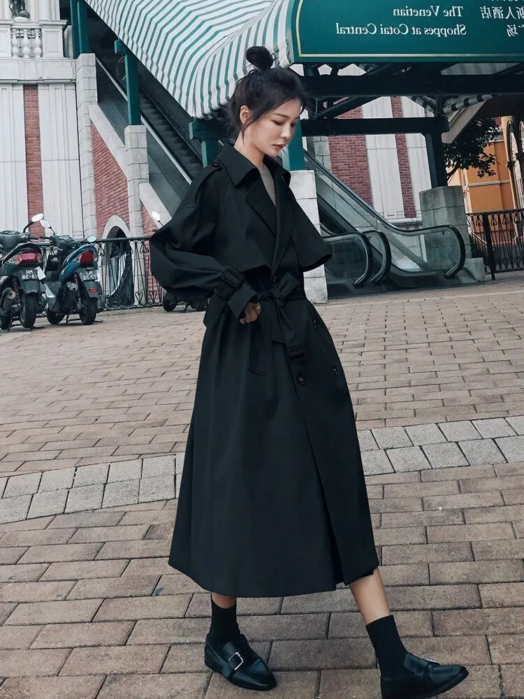Trench Coat for Women 2022 Autumn Winter New Loose Coat Women's Casual Long Windbreaker Clothing Female Coats and Jackets Women