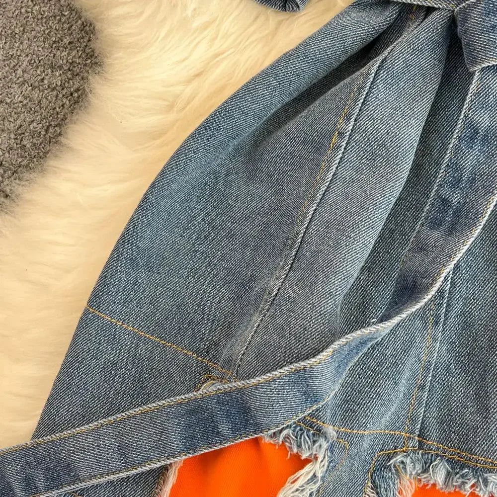 Women Summer Casual T Shirt Short Sleeve Streetwear Patchwork Denim Long Shirts Female O-neck Slim Jeans Tops