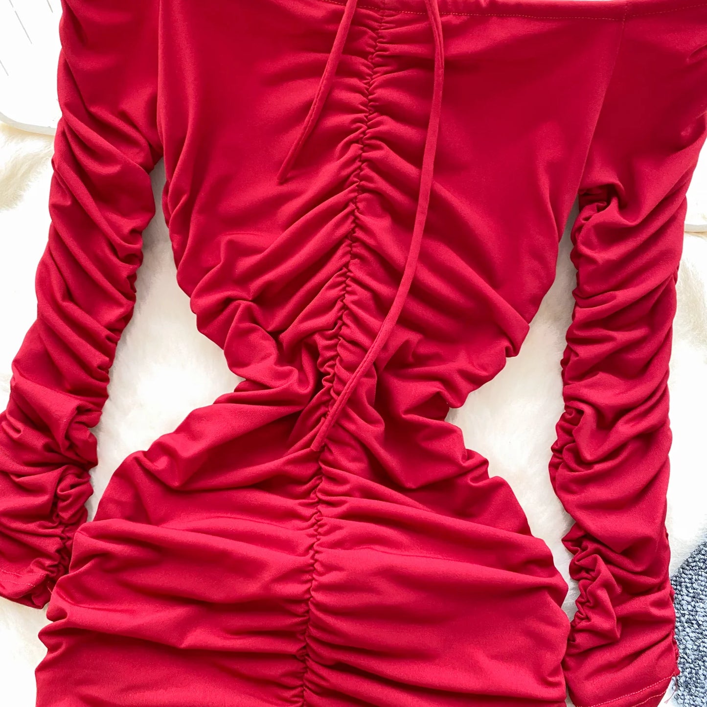 Sexy Elegant and Chic Women Pleated Mermaid Dress Strapless Bodycon Slim Evening Party Christmas Dresses Female Clothes Mujers