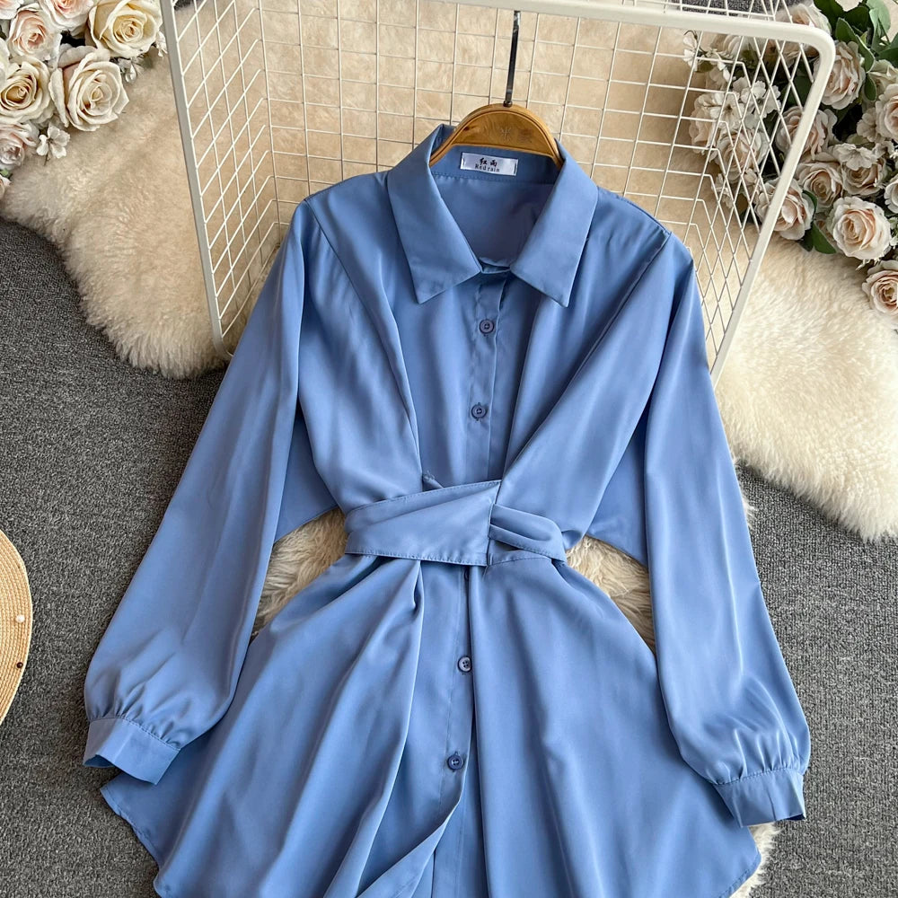 Autumn Women Elegant Casual Solid Shirts Tops Long Sleeve Vintage Party Birthday Blusas Female Chic Outerwear Blouses Clothes
