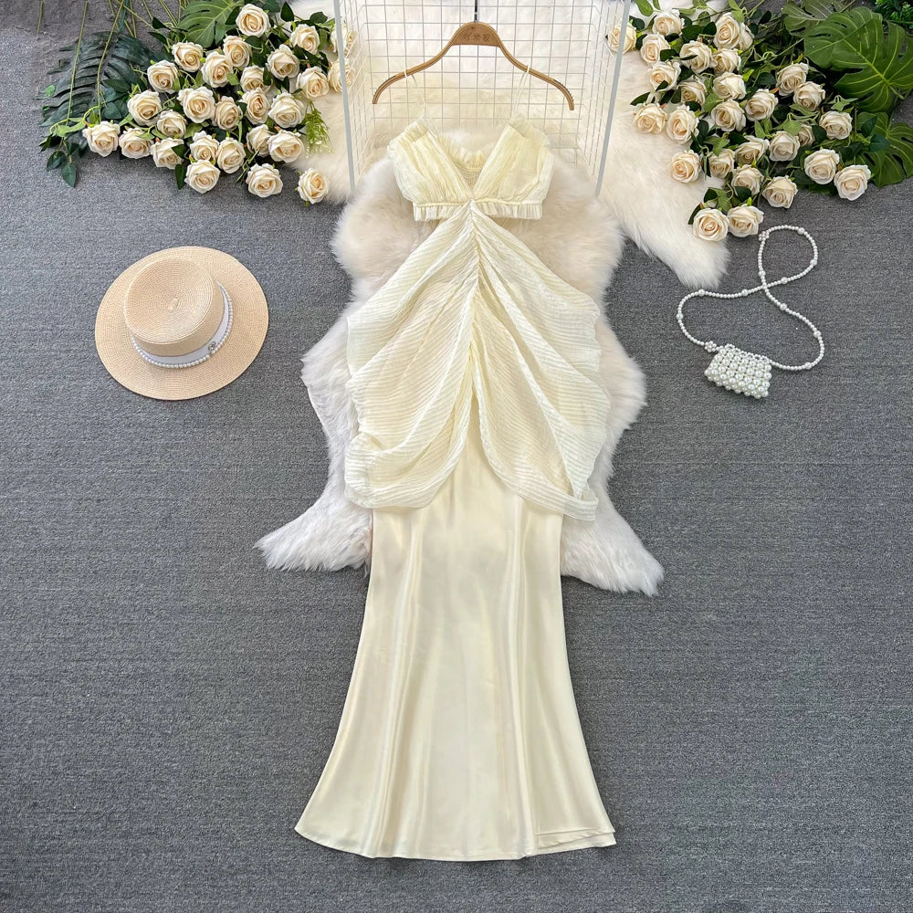 Vintage Women Summer Fashion Spaghetti Strap Dress Sleeveless Casual Bodycon Elegant Slim Party Dresses Female Clothes Vestidos