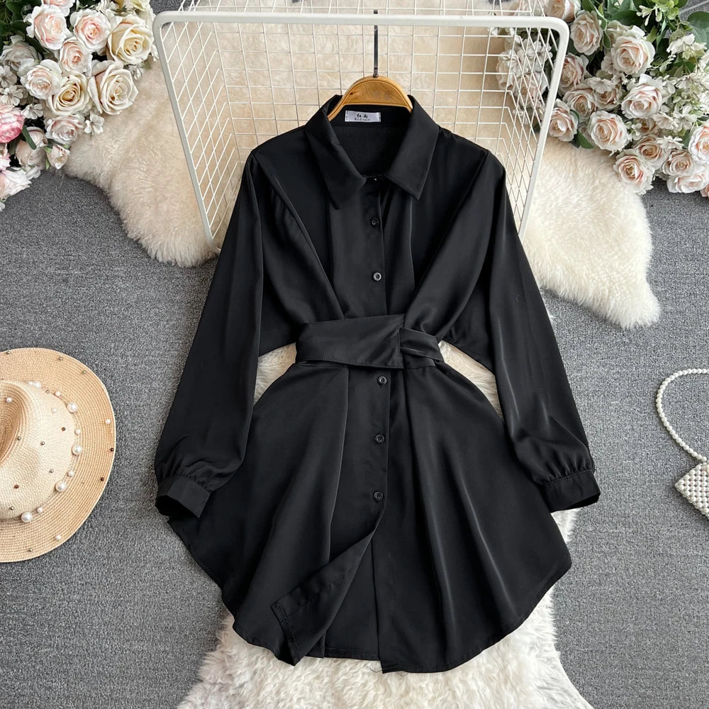 Autumn Women Elegant Casual Solid Shirts Tops Long Sleeve Vintage Party Birthday Blusas Female Chic Outerwear Blouses Clothes