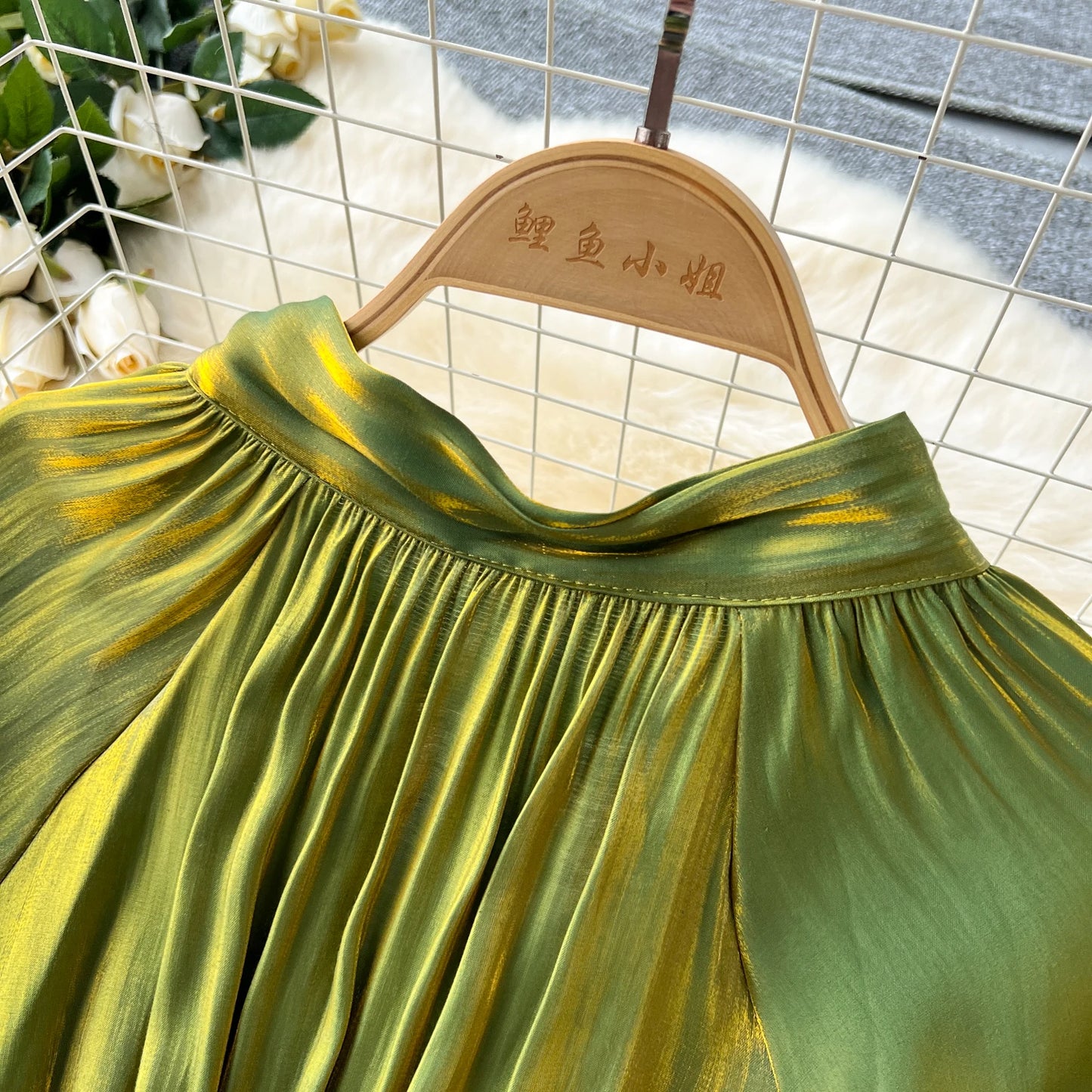 French Vintage Pleated lool sleeve print Lace-up Bow sweet Dress Casual Women Fashion summer dresses