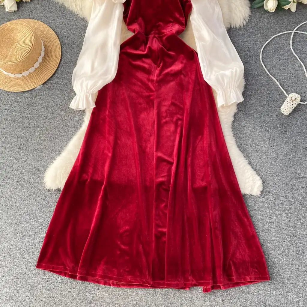 Sexy Bodycon Off Shoulder Party Dress Women Ruffles Velvet Patchwork Elegant Lady Fashion Prom Robe A-Line Vestidos Mujers New