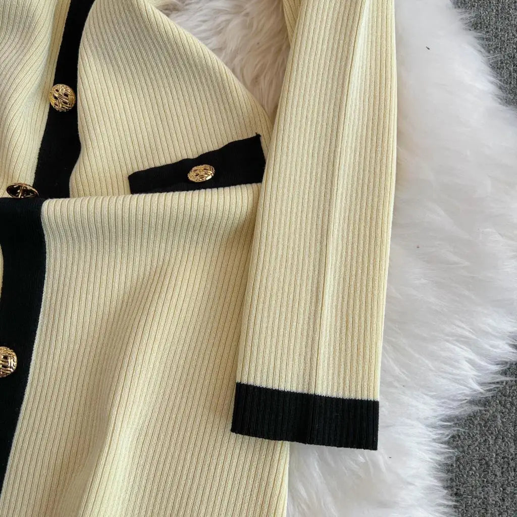 Elegant Women Fashion Casual Bodycon Knitted Dress Vintage Single Breasted Party Birthday Prom Vestidos Female Clothes Long Robe