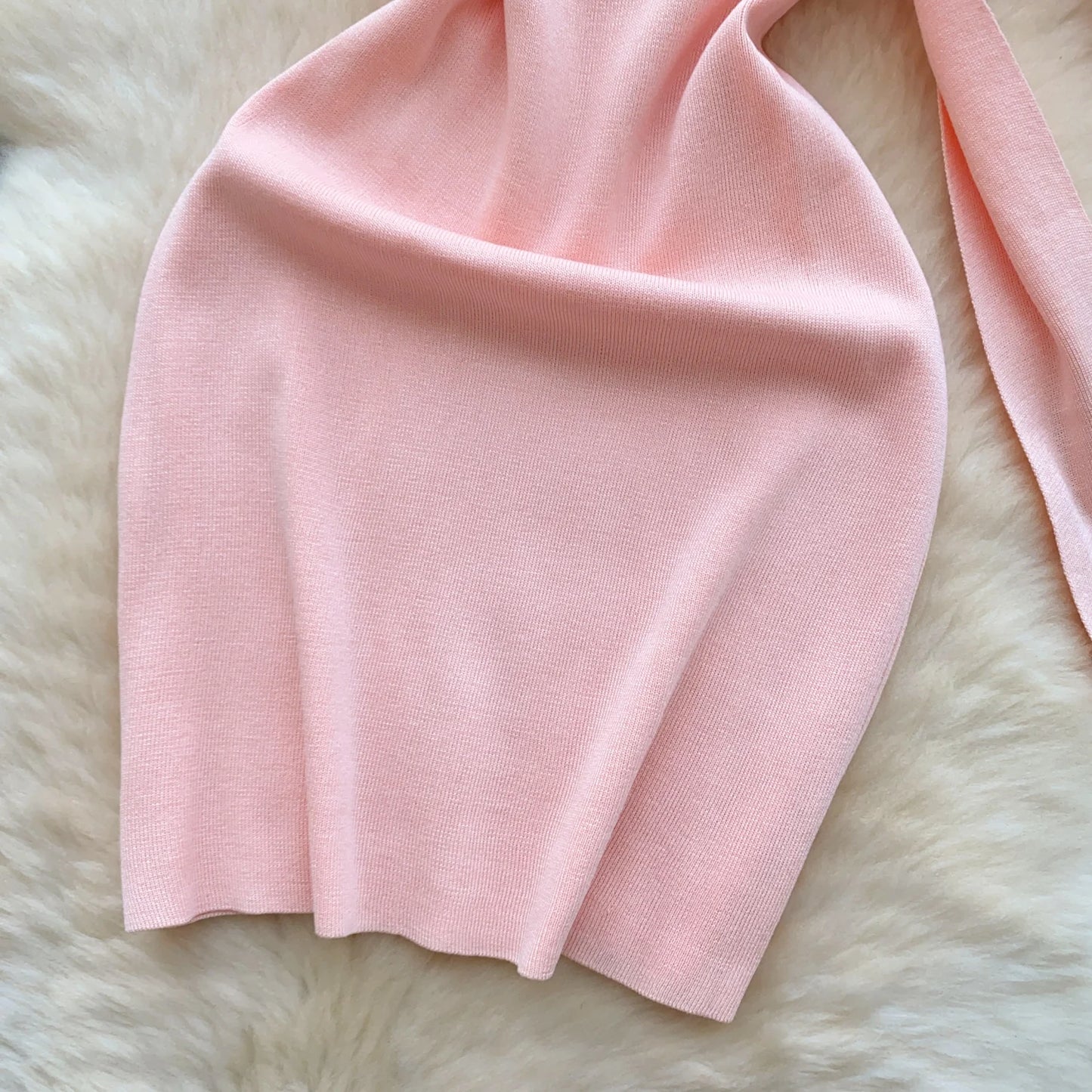 Sexy V-Neck Knitted Mini Dress for Women Elegant Spaghetti Strap Ribbon Slim Dresses One Piece Solid Female Clothes Autumn New