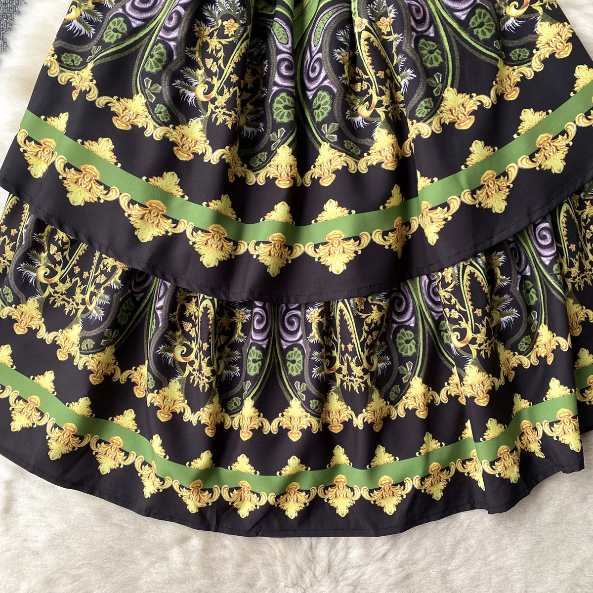 Elegant Party Dresses For Women 2023 Fashion Clothes Vintage Print Mini Dress Square Neck Short Sleeve Tiered Hem Summer Dress