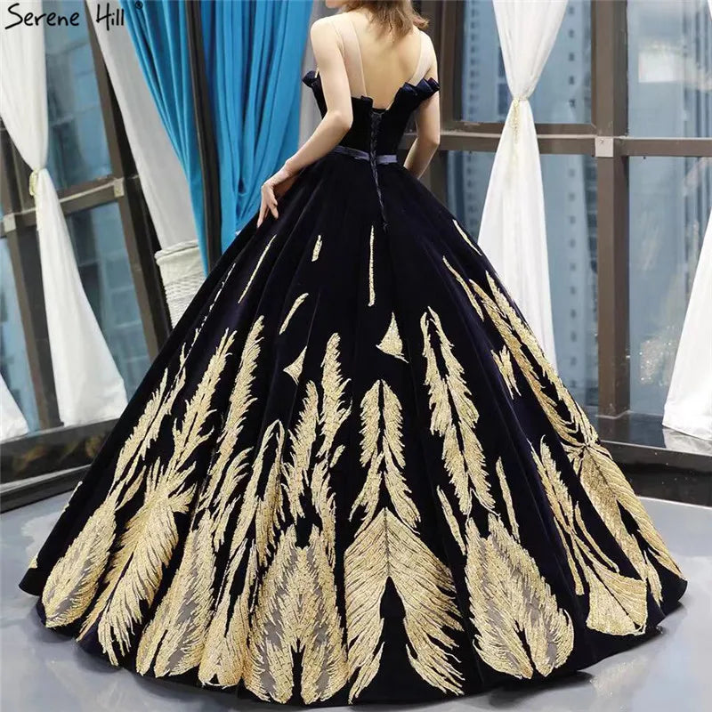Black Gold Sleeveless Sexy Wedding Gowns 2024 Latest Design Beading Sequined Wedding Dresses Real Photo Custom Made HM66741
