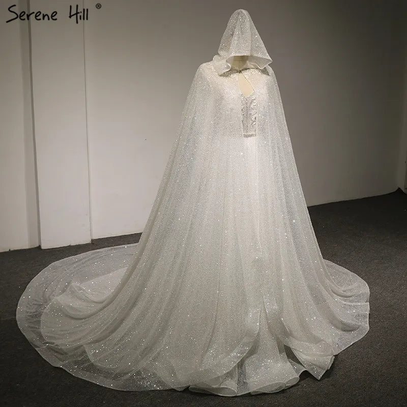 2024 V-Neck High-end Luxury Glitter Wedding Dress New Sleeveless Sequined Crystal Sexy Fashion Bridal Gown Real Photo HA2373